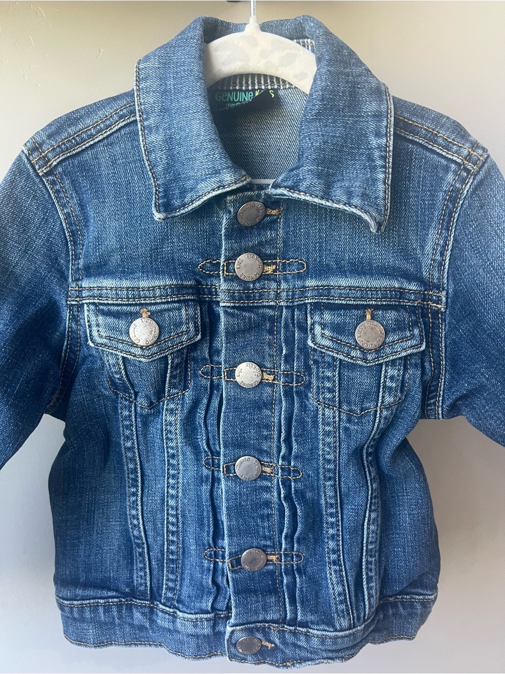Genuine Kids OshKosh Toddler Denim Jacket Medium Wash Blue Jean Trucker Coat 2T